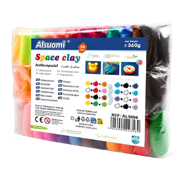 Ελαφρύς Πηλός 36 Χρωμάτων 360g Air Dry Clay Alsuomi AL5698