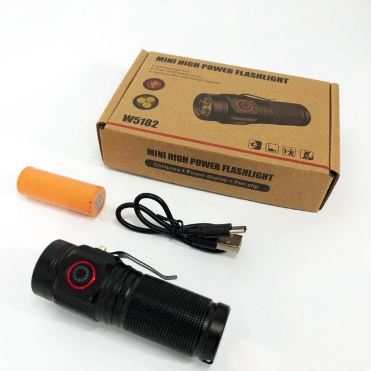 Επαναφορτιζόμενος Φακός LED Αδιάβροχος Super Bright Mini W5182