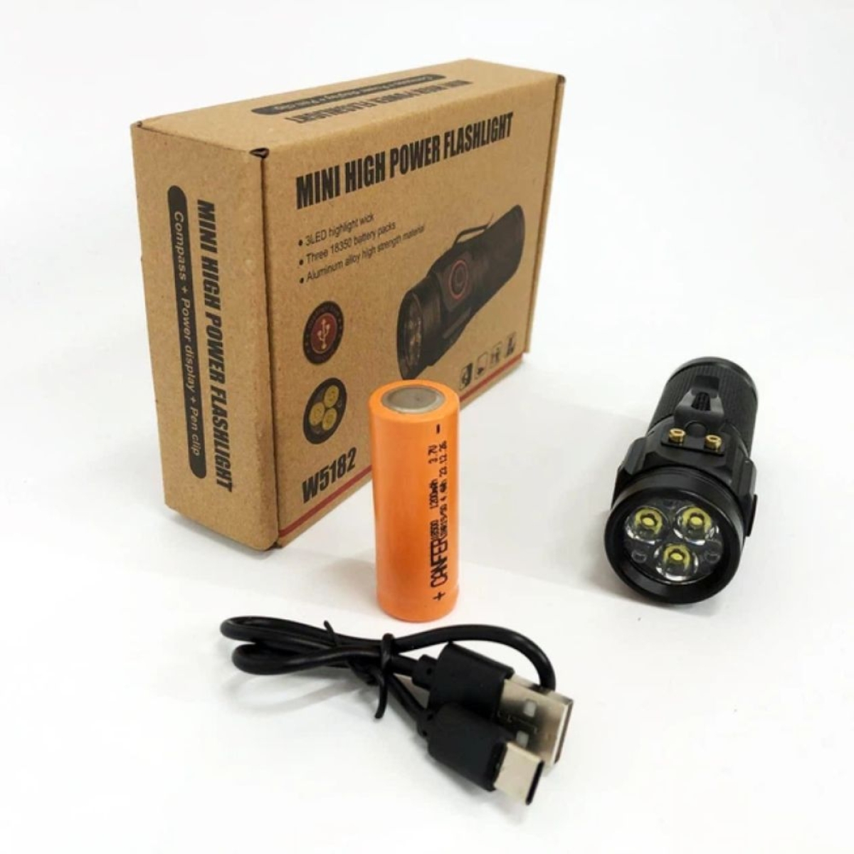 Επαναφορτιζόμενος Φακός LED Αδιάβροχος Super Bright Mini W5182