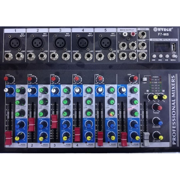 Επαγγελματικός Μίκτης Ήχου 7 Καναλιών Με Bluetooth USB FX WVNGR F7-MB