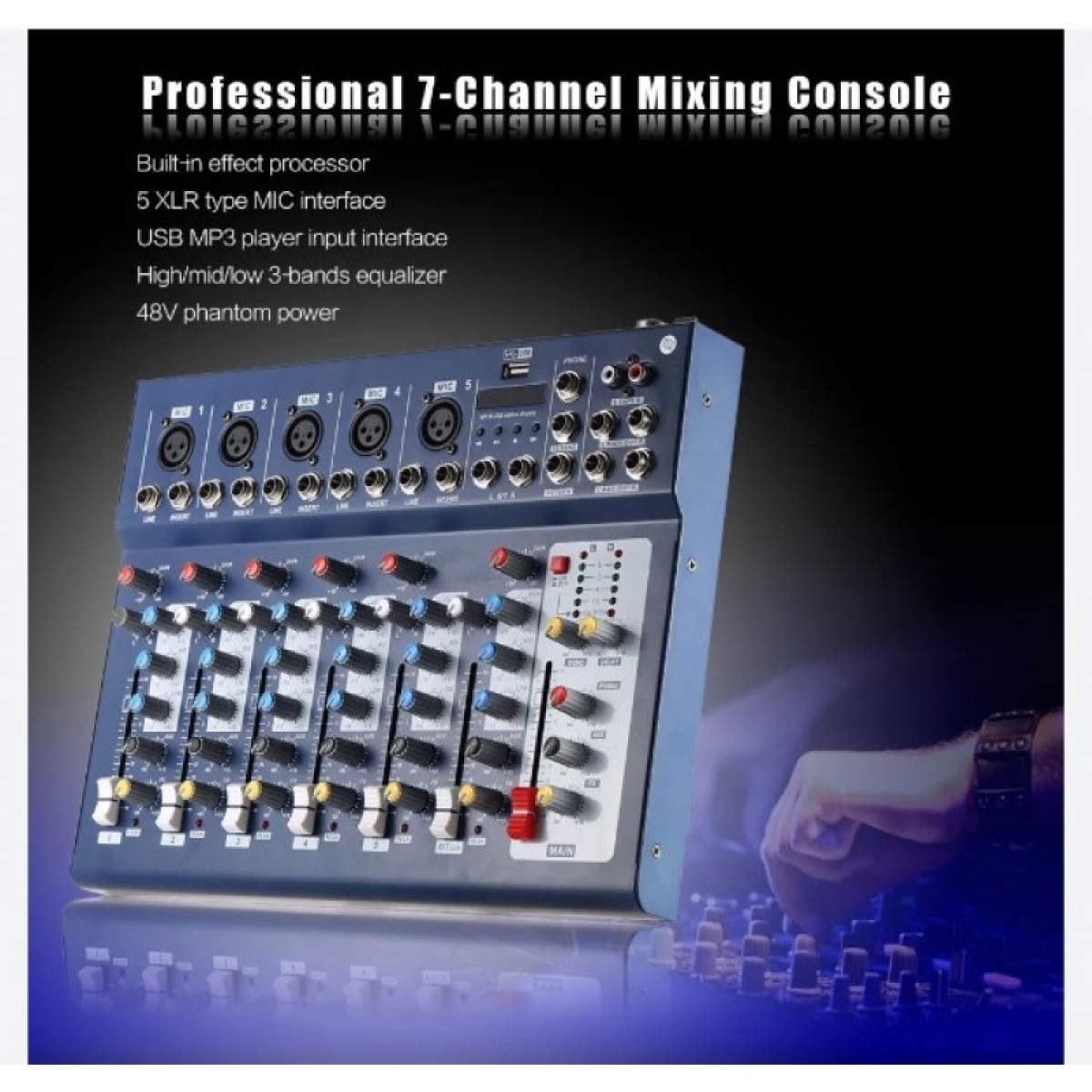 Επαγγελματικός Μίκτης Ήχου 7 Καναλιών Με Bluetooth USB FX WVNGR F7-MB - Image 4