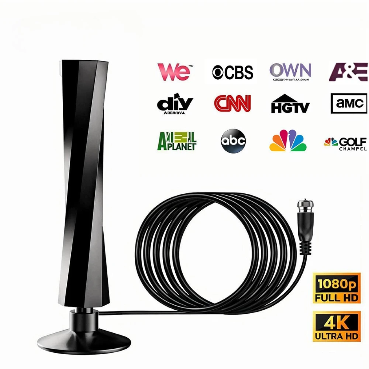 Εσωτερική Κεραία Τηλεόρασης Ψηφιακή Με Ενισχυτή Σήματος 4K/1080P AH-004 - Image 2