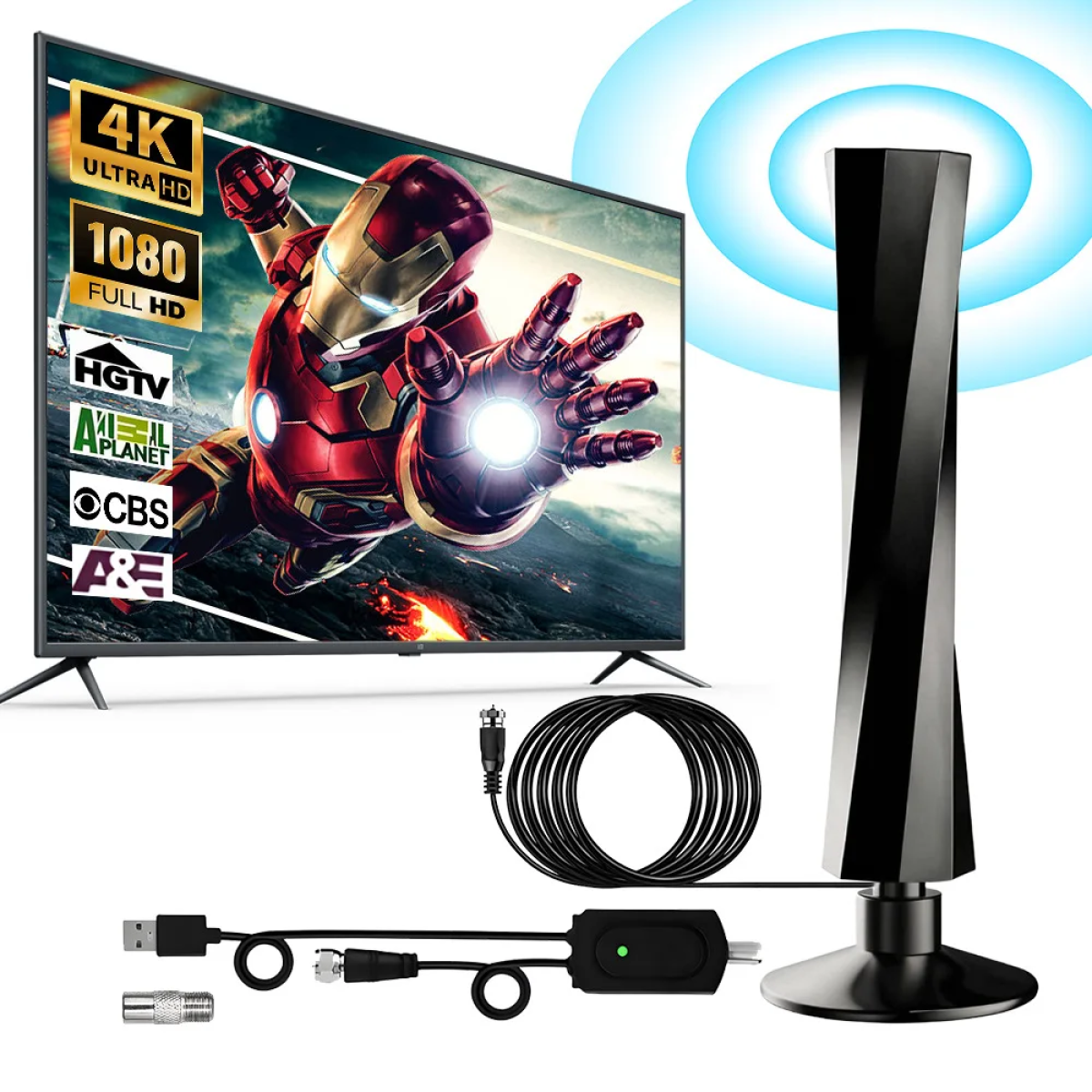 Εσωτερική Κεραία Τηλεόρασης Ψηφιακή Με Ενισχυτή Σήματος 4K/1080P AH-004 - Image 3