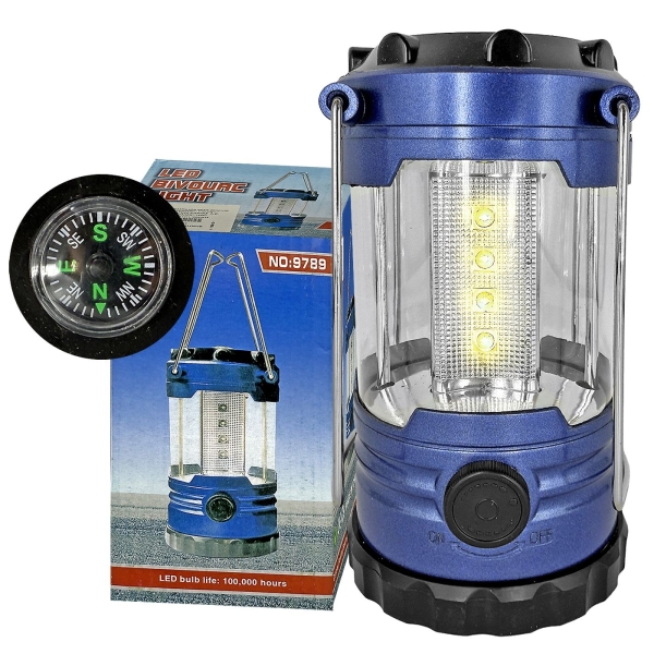 Φανάρι Camping LED Με Πυξίδα Και Dimmer 12 LED 14.5x8cm SummerTiempo 621886