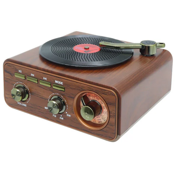 Φορητό Ρετρό Ραδιόφωνο Και Ηχείο Bluetooth Με USB/TF/AM/FM/SW Ξύλινο CMIK MK-626BT
