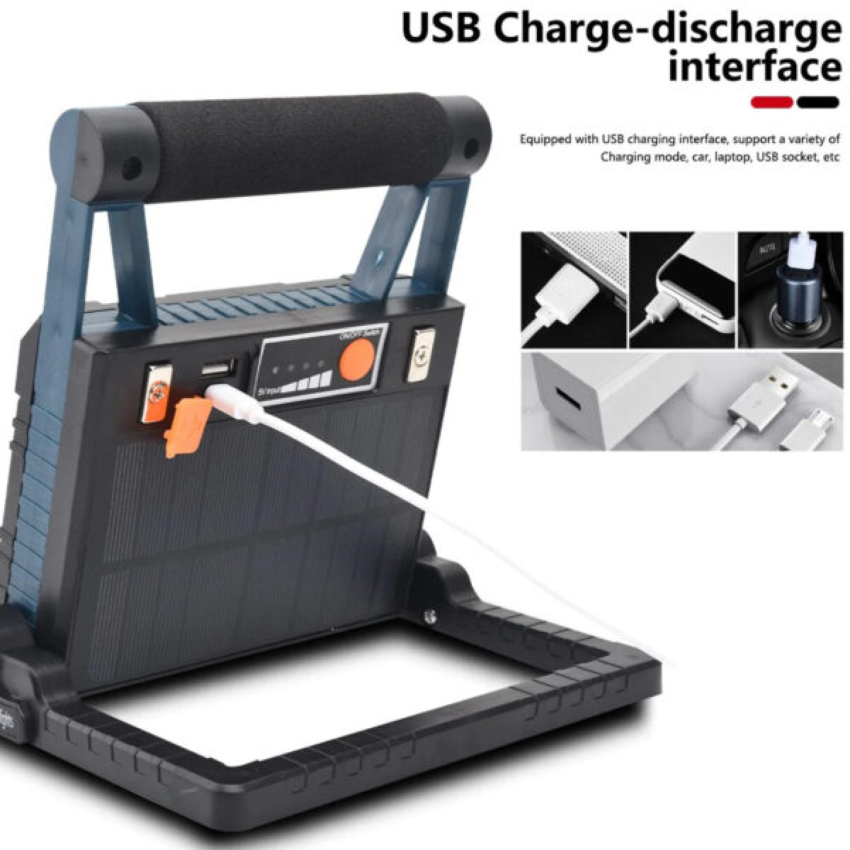 Φορητός Ηλιακός Προβολέας 30W Με Powerbank Και Μαγνήτη W875-1 - Image 4