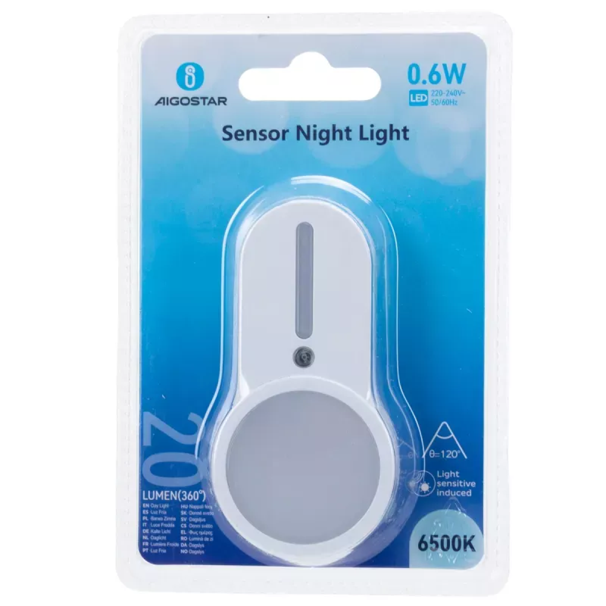 Φωτάκι Νυκτός LED Πρίζας Με Αισθητήρα Φωτός 0.6W 6500K Ψυχρό Φως Λευκό Aigostar - Image 4
