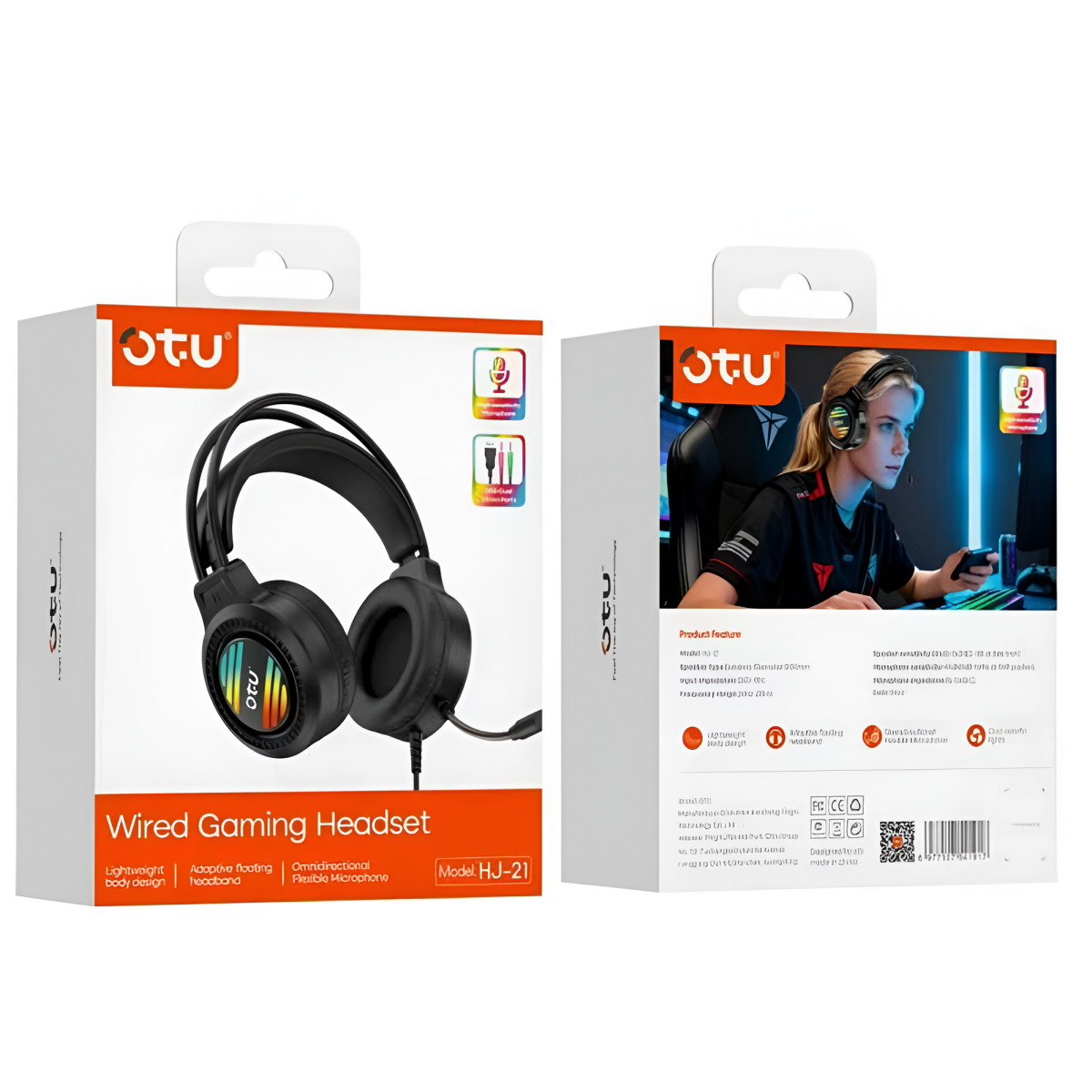 Gaming Ακουστικά Με Μικρόφωνο Και RGB Φωτισμό Otu HJ-21