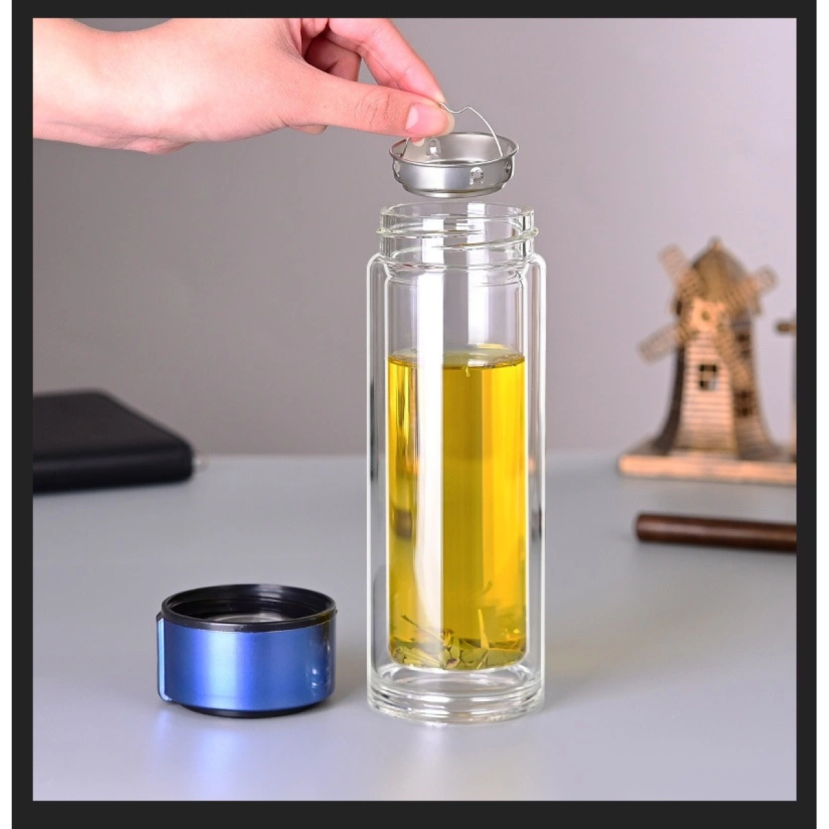 Γυάλινο Μπουκάλι 300ml Με Φίλτρο Και Καπάκι Με Λαβή 28866 - Image 7