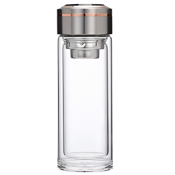 Γυάλινο Μπουκάλι 400ml Με Φίλτρο & Μεταλλικό Καπάκι 28865