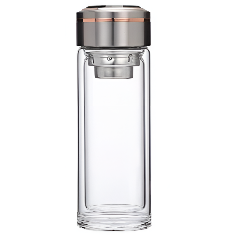 Γυάλινο Μπουκάλι 400ml Με Φίλτρο & Μεταλλικό Καπάκι 28865