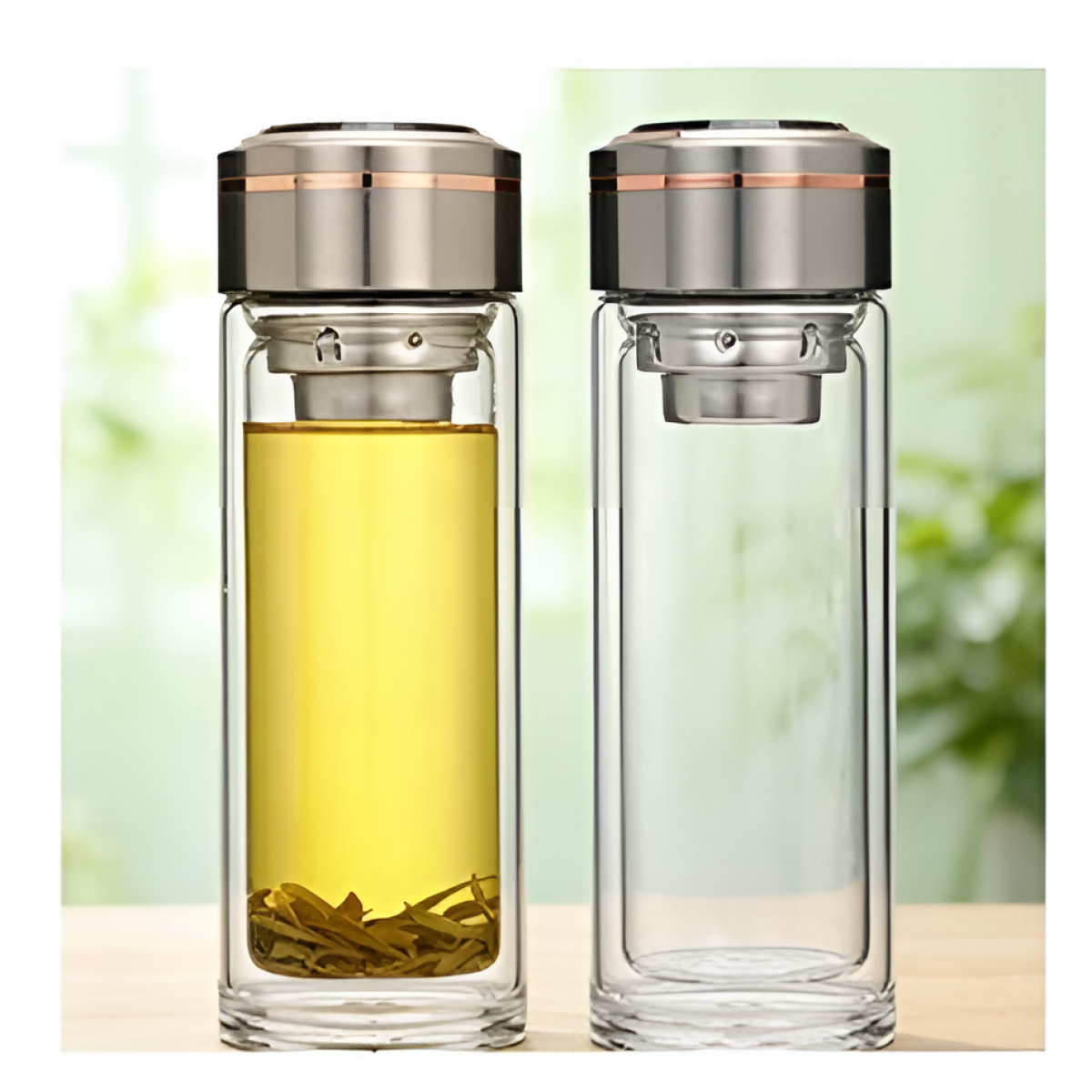 Γυάλινο Μπουκάλι 400ml Με Φίλτρο & Μεταλλικό Καπάκι 28865 - Image 2