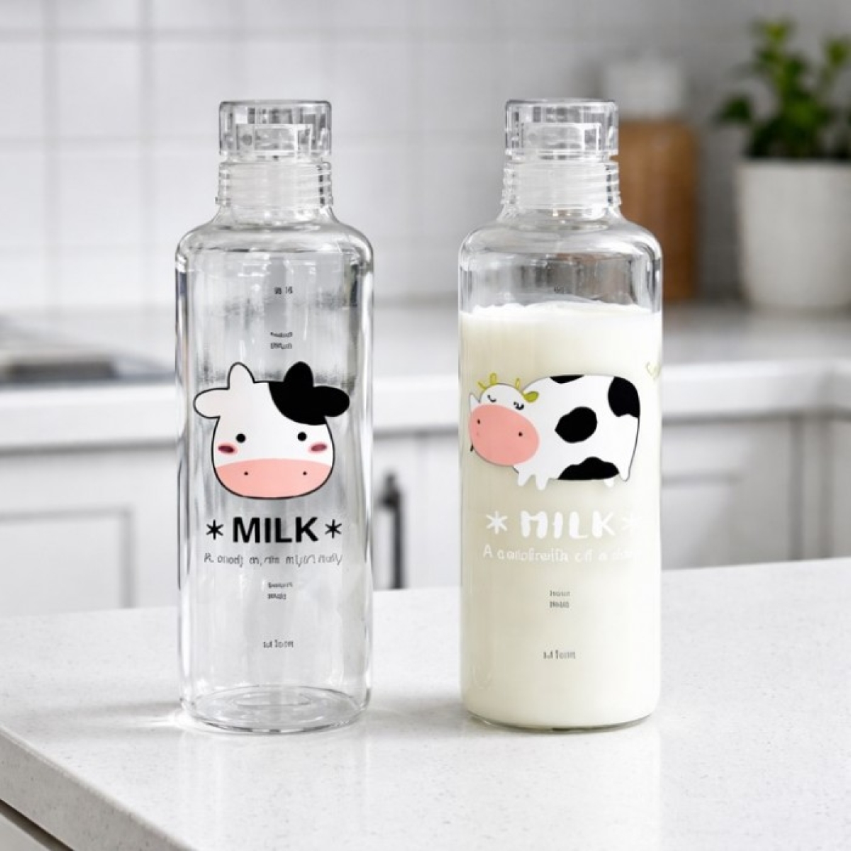 Γυάλινο Μπουκάλι 550ml Με Σχέδιο Αγελάδα 28876 - Image 2