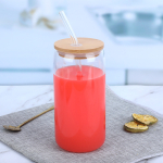 Γυάλινο Ποτήρι 500ml Με Καπάκι Και Καλαμάκι 28869 - Image 4