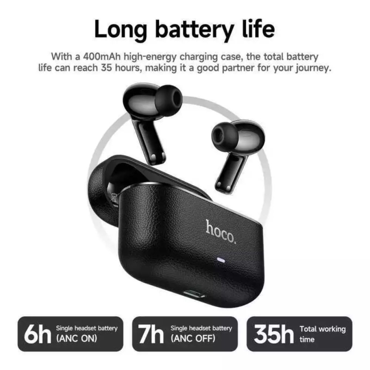 Hoco EQ35 In-ear Bluetooth Handsfree Ακουστικά με Θήκη Φόρτισης