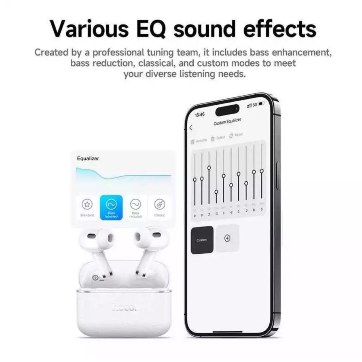 Hoco EQ35 In-ear Bluetooth Handsfree Ακουστικά με Θήκη Φόρτισης