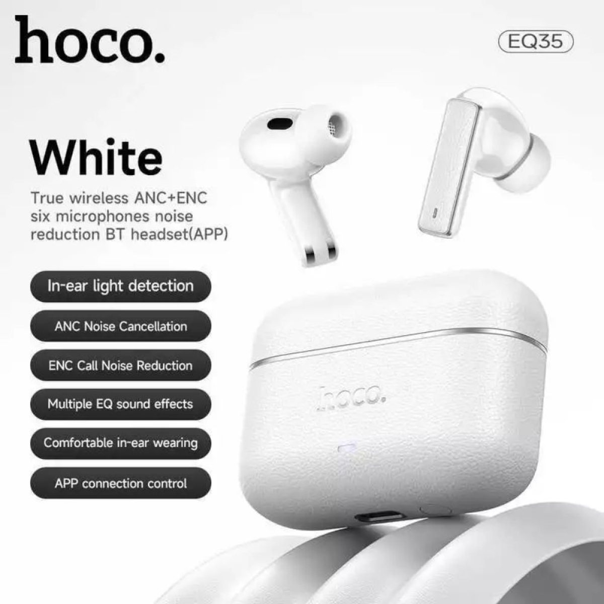 Hoco EQ35 In-ear Bluetooth Handsfree Ακουστικά με Θήκη Φόρτισης