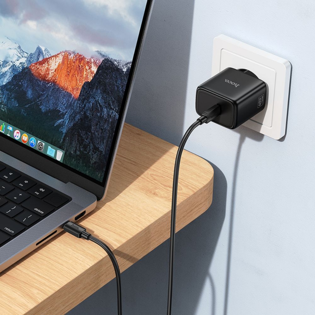Hoco GaN Φορτιστής USB-C 60W με PD3.2 & PPS - Λευκό