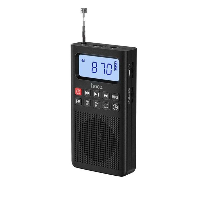 Hoco HI51 - Φορητό Ραδιοφωνάκι FM σε Μαύρο Χρώμα
