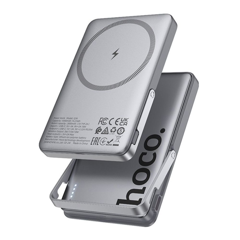 Hoco Q36 SUNLIGHT Wireless Magsafe Power Bank 5000mAh 20W με Θύρα USB-C - Γκρι