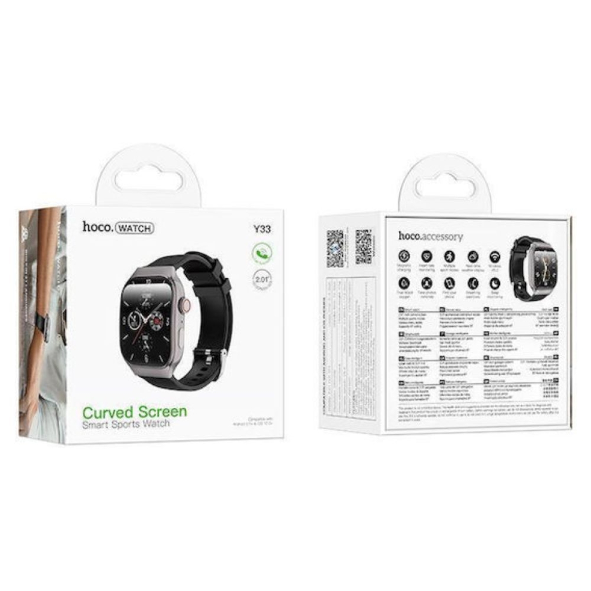 HOCO Y33 Smartwatch με Παλμογράφο, Bluetooth & Αθλητικές Λειτουργίες