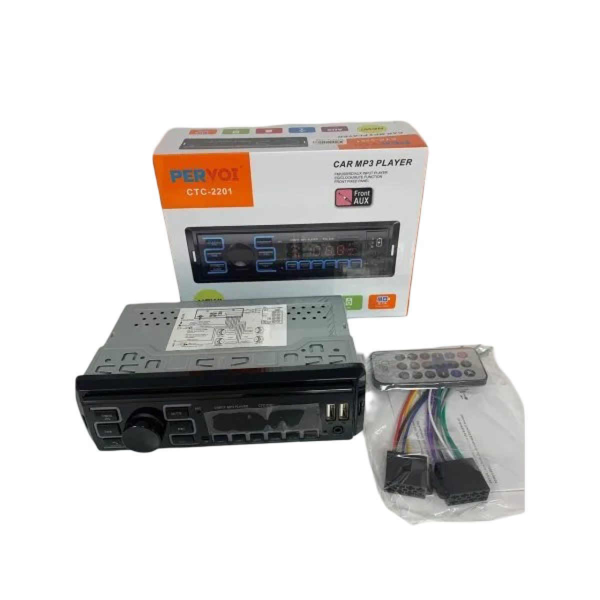 Ηχοσύστημα Αυτοκινήτου 1DIN (Bluetooth/USB/AUX) με Τηλεχειριστήριο Pervoi CTC-2201 - Image 4