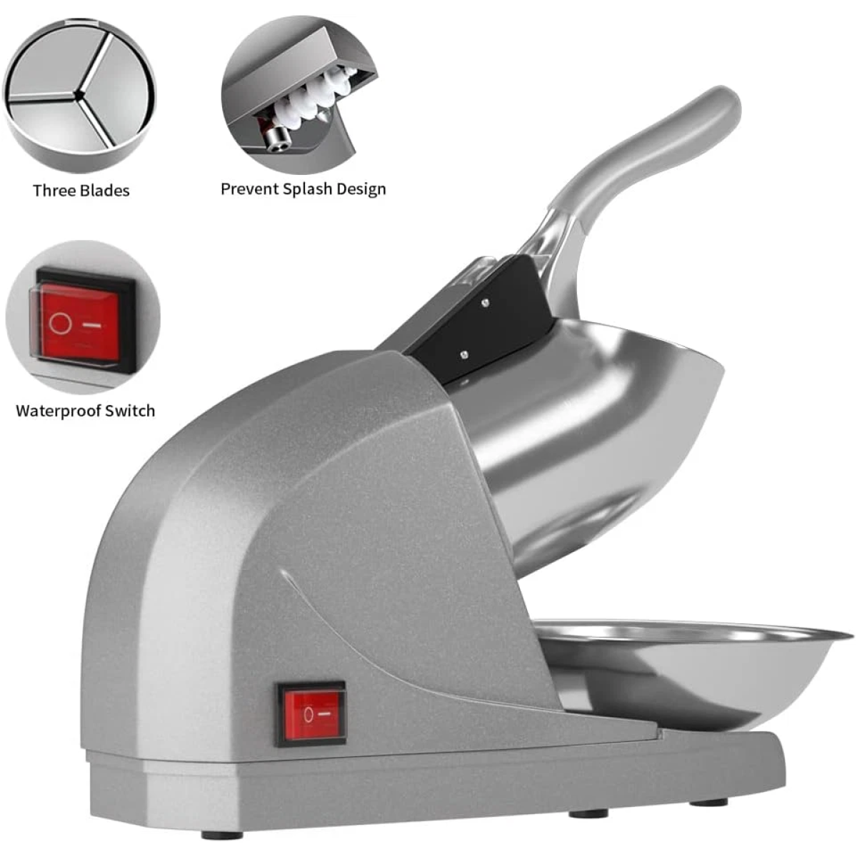 Ηλεκτρικός Μεταλλικός Παγοθραύστης 300W Με Κάδο Inox RAF R.78002 - Image 2