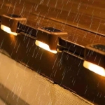 Ηλιακά Γωνιακά Φωτιστικά LED IP65 Με Θερμό Λευκό Φωτισμό 4 τεμάχια Καφέ - Image 2