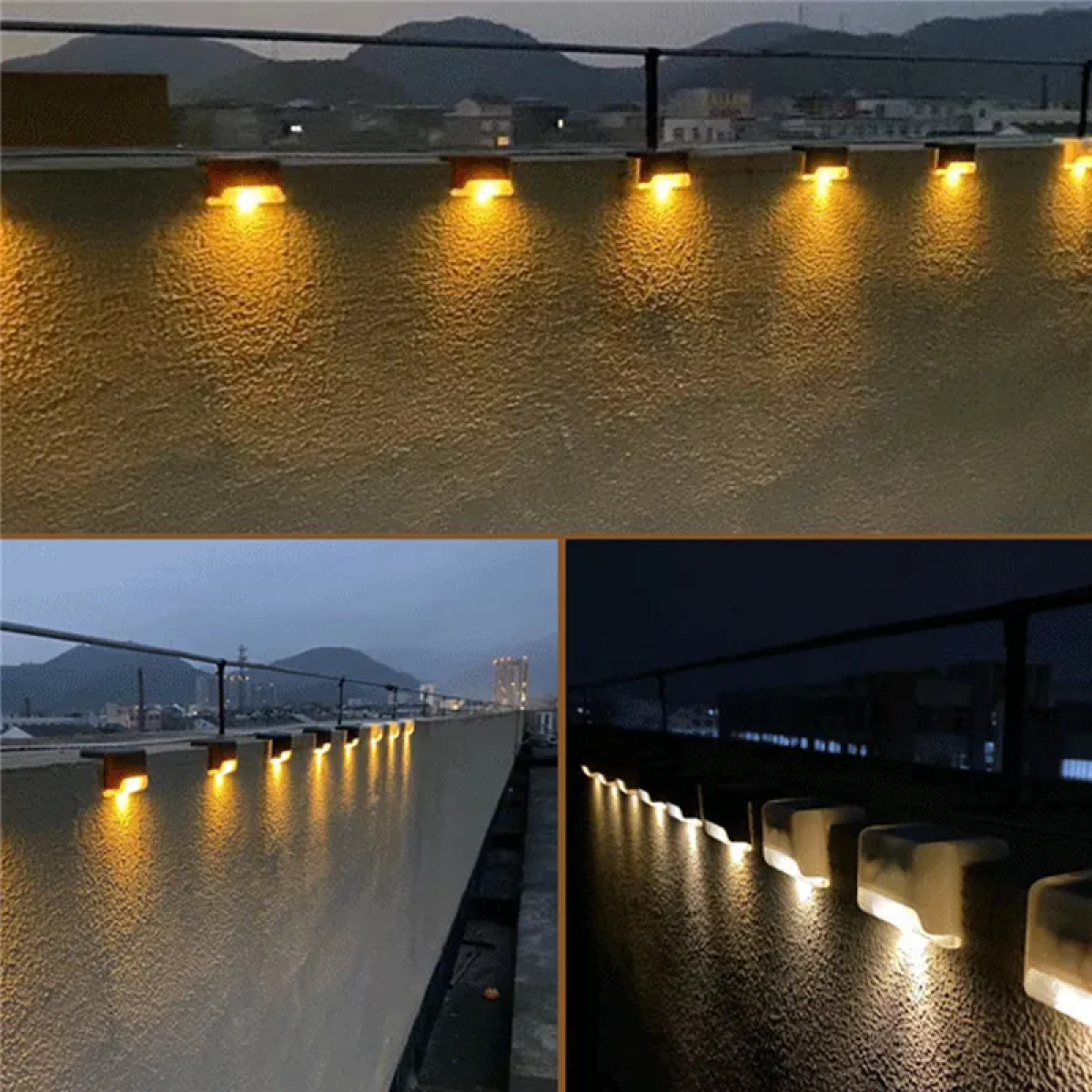 Ηλιακά Γωνιακά Φωτιστικά LED IP65 Με Θερμό Λευκό Φωτισμό 4 τεμάχια Καφέ - Image 6