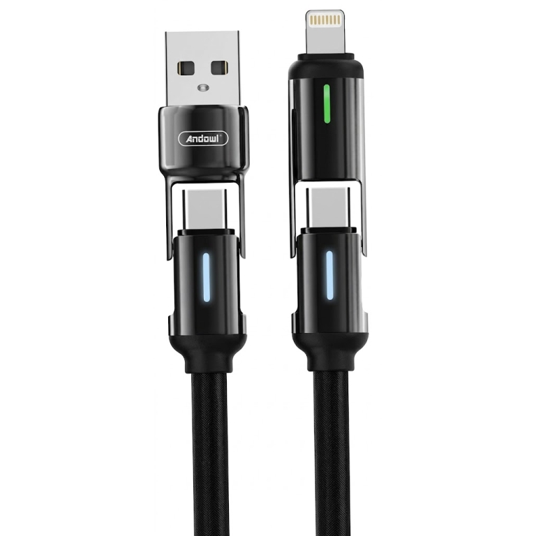 Καλώδιο Φόρτισης 4 Σε 1 Ταχείας Φόρτισης 60W 120cm Andowl Q-SJ18