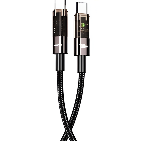Καλώδιο Φόρτισης Type-C Σε Type-C 100W PD Με LED Και Auto Power-Off 1.2m Moxom LX-CB846