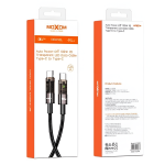 Καλώδιο Φόρτισης Type-C Σε Type-C 100W PD Με LED Και Auto Power-Off 1.2m Moxom LX-CB846
