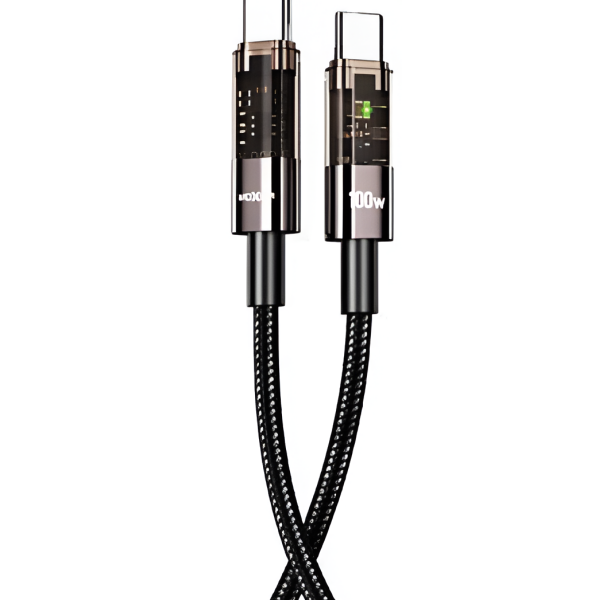 Καλώδιο Φόρτισης Type-C Σε Type-C 100W PD Με LED Και Auto Power-Off 1.8m Moxom LX-CB847
