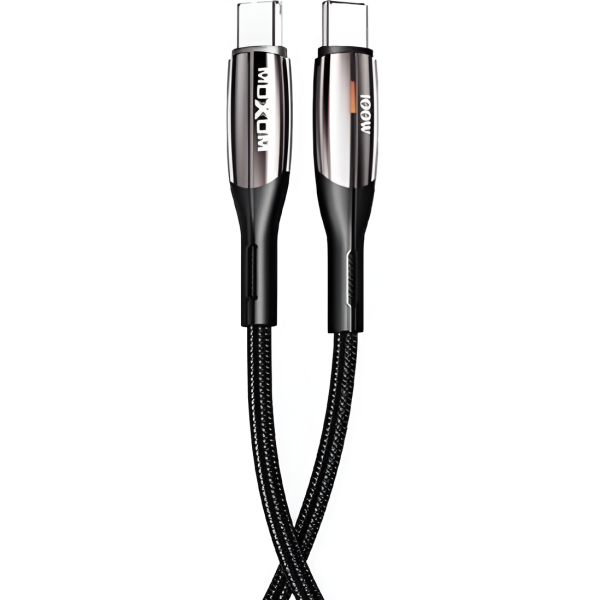 Καλώδιο Φόρτισης Type-C Σε Type-C 100W PD Με LED Και Auto Power-Off 1.8m Moxom LX-CB855