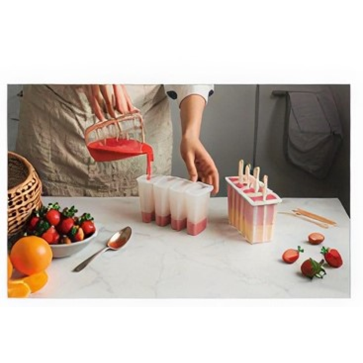 Καλούπι Παγωτού 4 Θέσεων Με Λαβές Πολύχρωμο 2903766 - Image 2