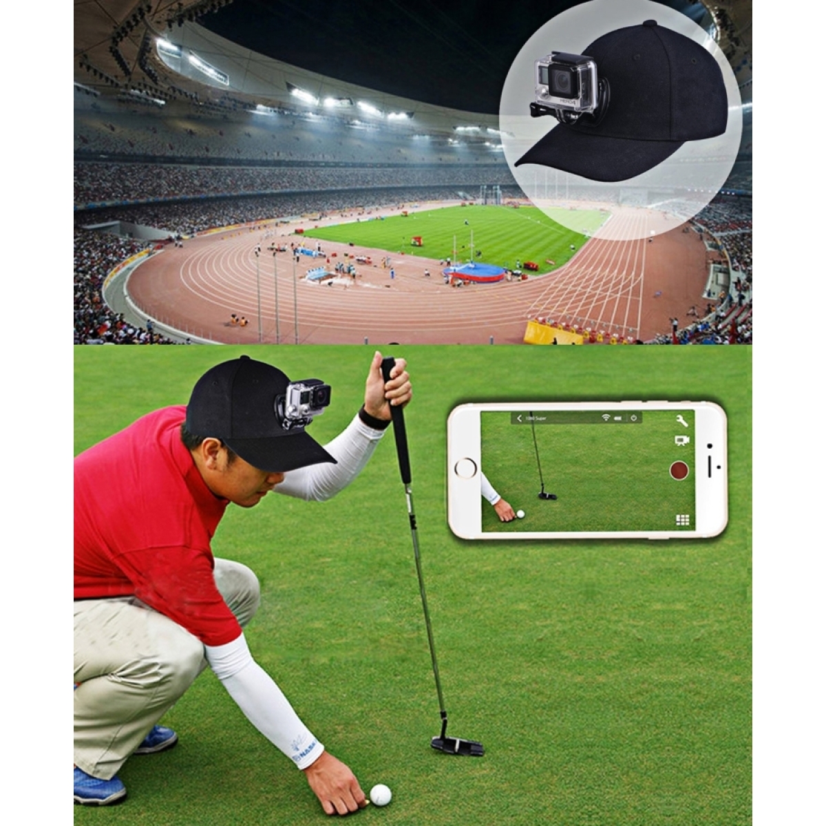 Καπέλο Baseball Με Βάση Στήριξης Action Camera Και J-Hook Για GoPro DJI Puluz PU195 - Image 8