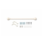 Κουρτινόβεργα Ρυθμιζόμενη 70–120cm Λευκή με Βάσεις & Κρίκους Σετ TPSTER 21474