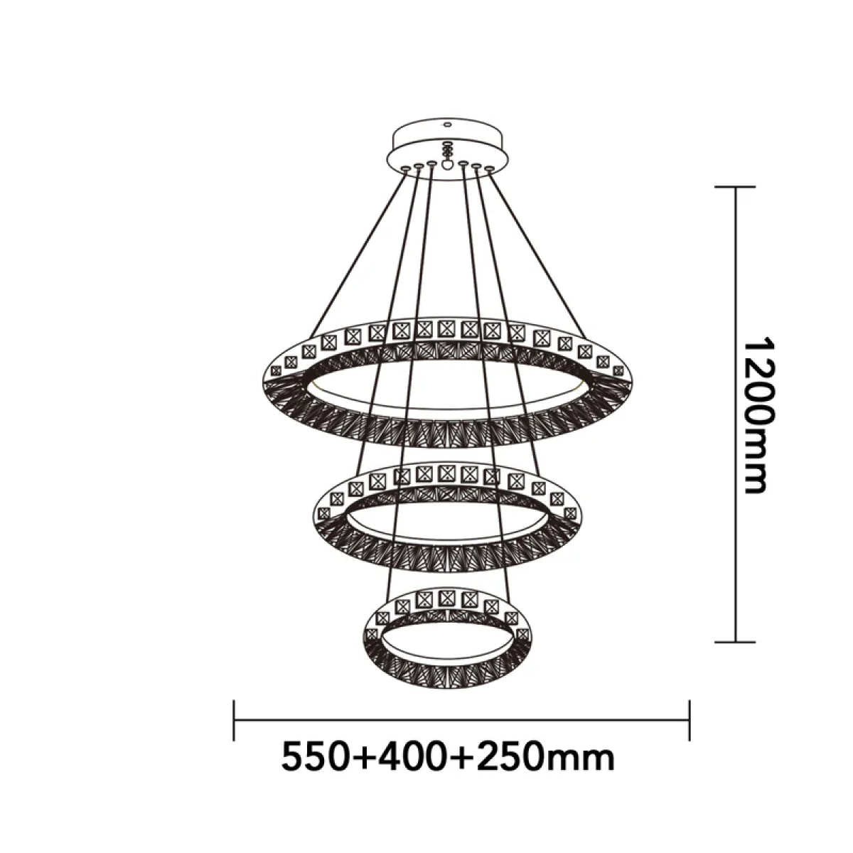 Κρεμαστό Φωτιστικό LED 46W Universo B50-3C - Image 2
