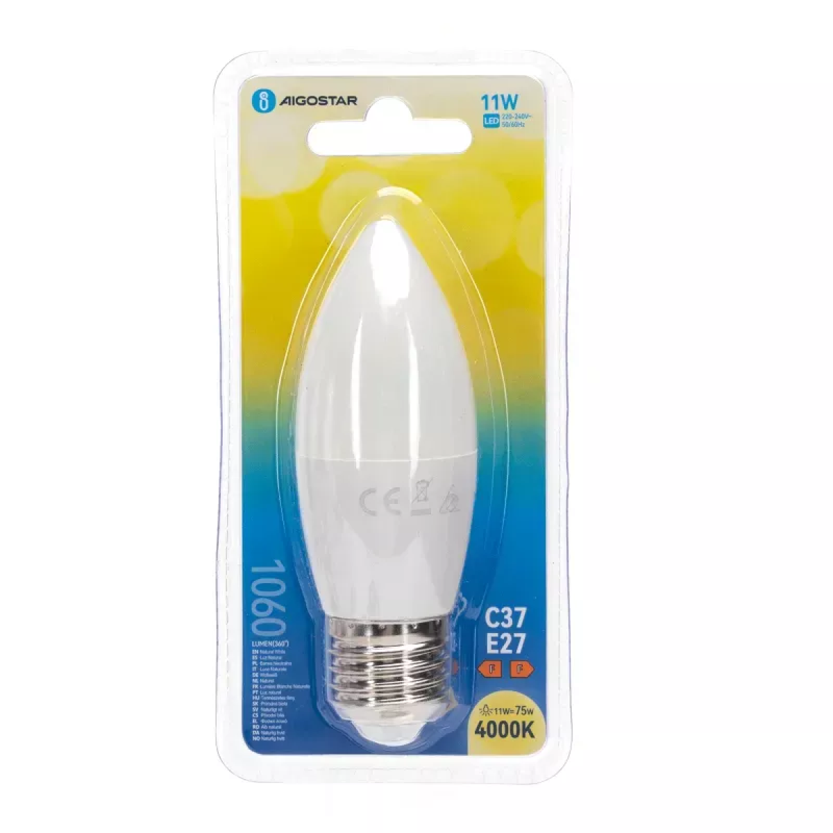 Λάμπα LED C37 E27 11W 4000K Φυσικό Λευκό Φως Aigostar - Image 4