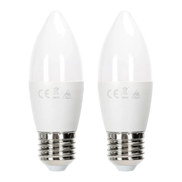 Λάμπα LED C37 E27 12W 6500K Ψυχρό Φως 1170lm Σετ 2τμχ Aigostar