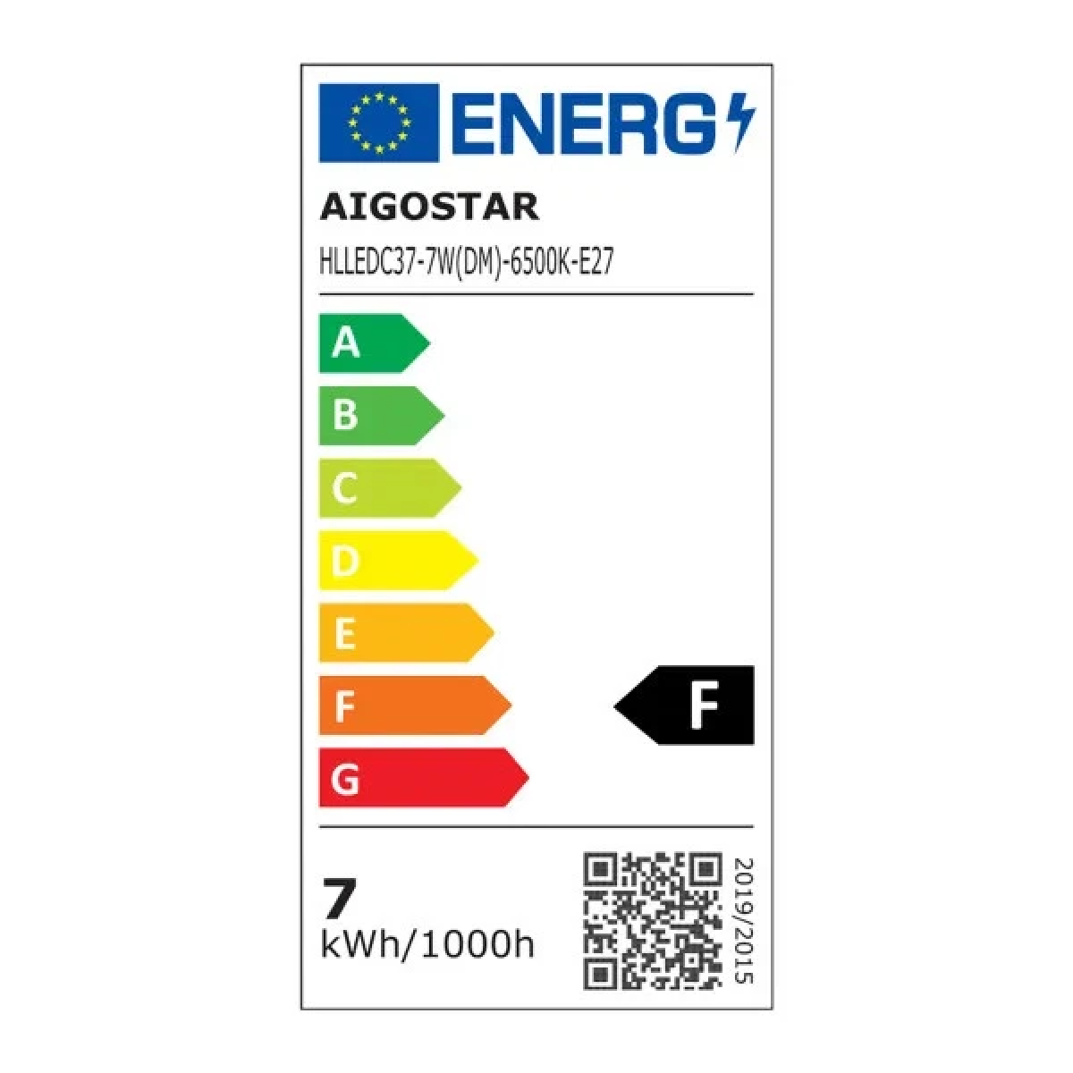 Λάμπα LED C37 E27 7W 6500K Ψυχρό Φως Dimmable Aigostar - Image 2