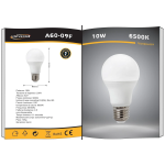 Λάμπα LED E27 10W Ψυχρό Λευκό 6500K A60-09F Universo