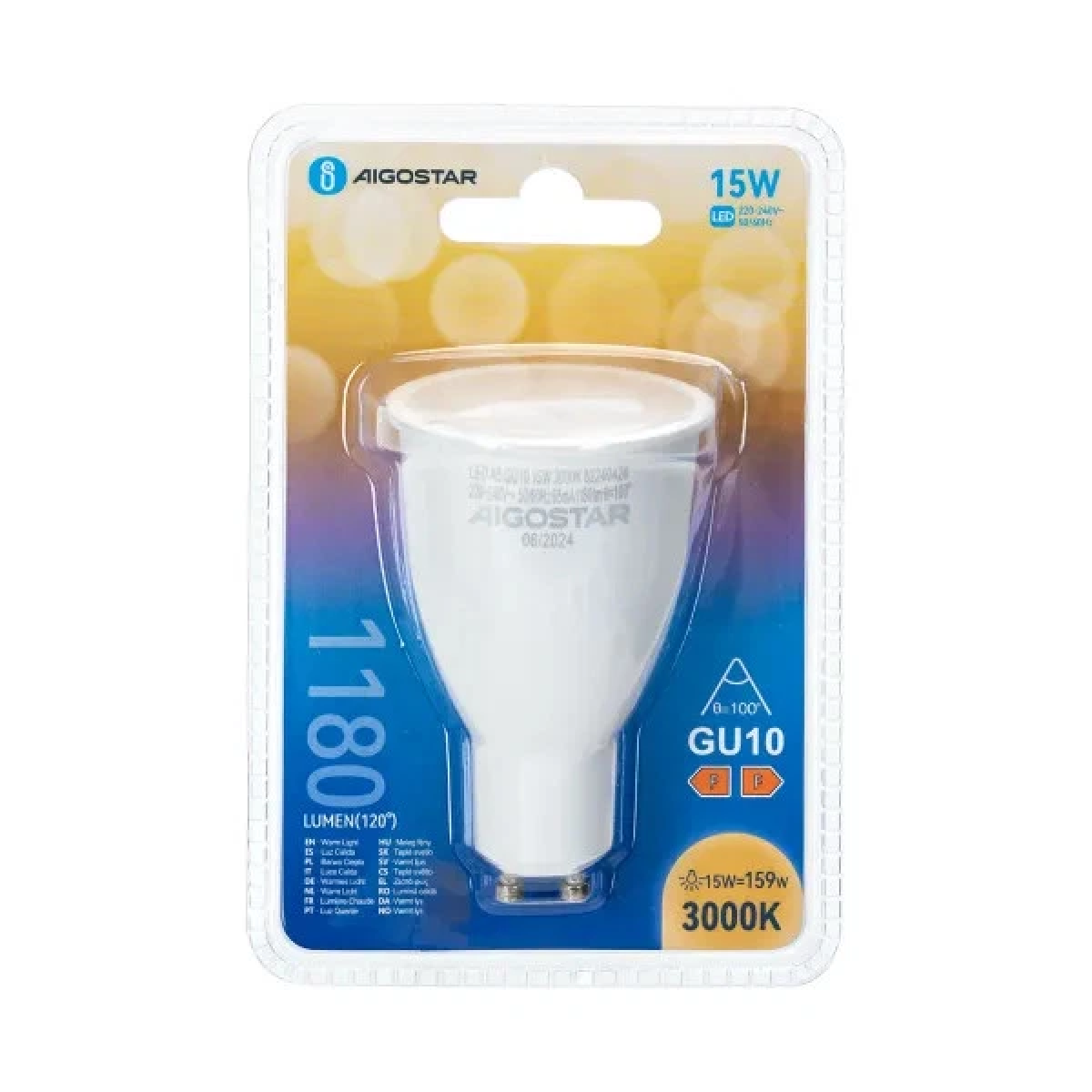 Λάμπα LED GU10 15W 3000K Θερμό Φως 1180lm Aigostar - Image 4