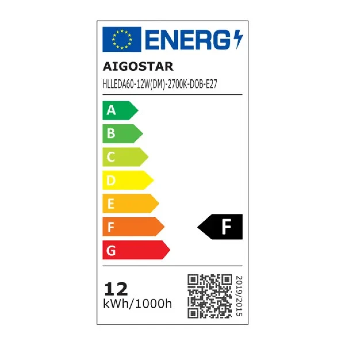 Λαμπτήρας LED A60 E27 12W 2700K 1160lm Dimmable Aigostar - Image 5