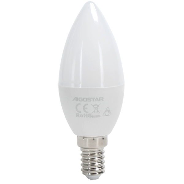 Λαμπτήρας LED C37 E14 7W 6500K Ψυχρό Φως Dimmable Aigostar