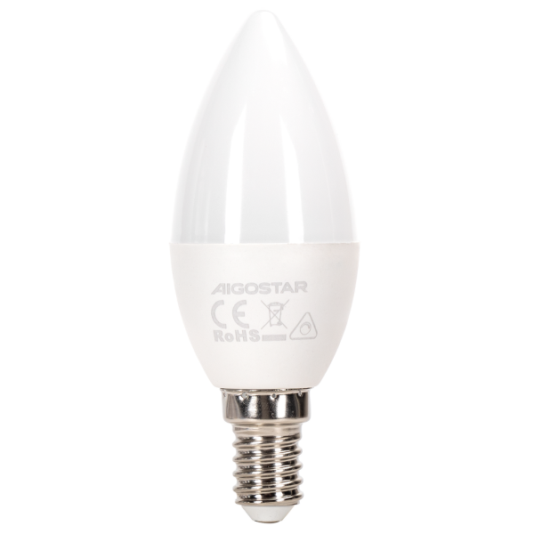 Λαμπτήρας LED E14 C37 4.9W 6500K Ψυχρό Φως Dimmable Aigostar