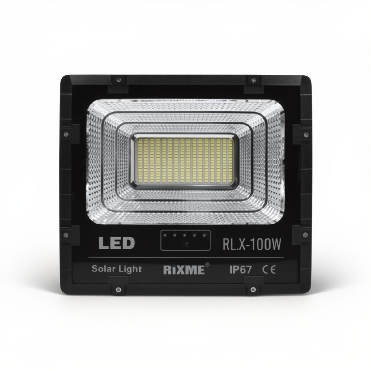 Led αδιάβροχος ηλιακός προβολέας 100W με πάνελ και τηλεχειριστήριο Rixme RL.X-100W