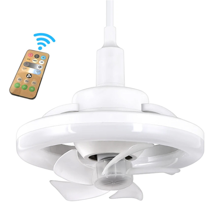 LED Φωτιστικό Οροφής 60W Με Ανεμιστήρα E27 360° Dimmable Με Τηλεχειριστήριο