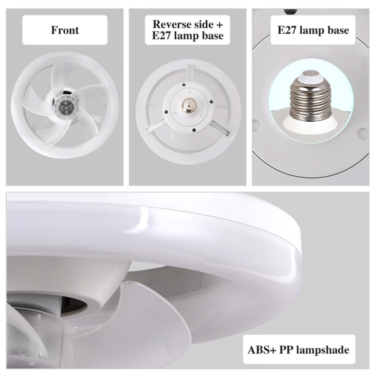 LED Φωτιστικό Οροφής 60W Με Ανεμιστήρα E27 360° Dimmable Με Τηλεχειριστήριο - Image 3