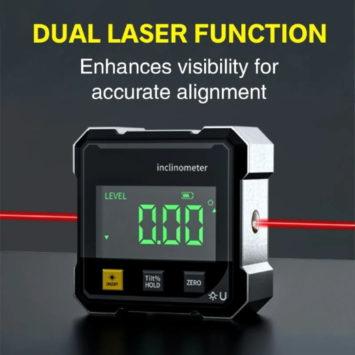 Μαγνητικό Ψηφιακό Γωνιόμετρο Με Διπλό Laser Και Οθόνη LED - Image 4